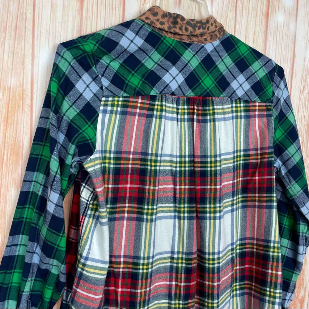 Aerie Mixed Pattern Flannel Button Up Blouse (M) - image 8